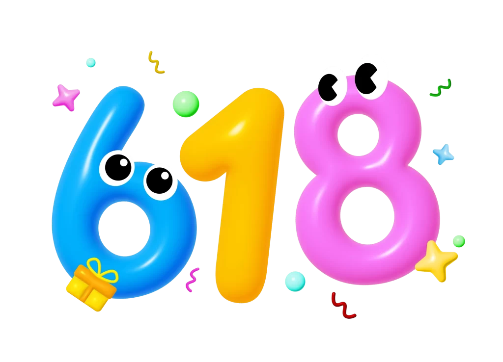 3D Text font typography 618 balloon