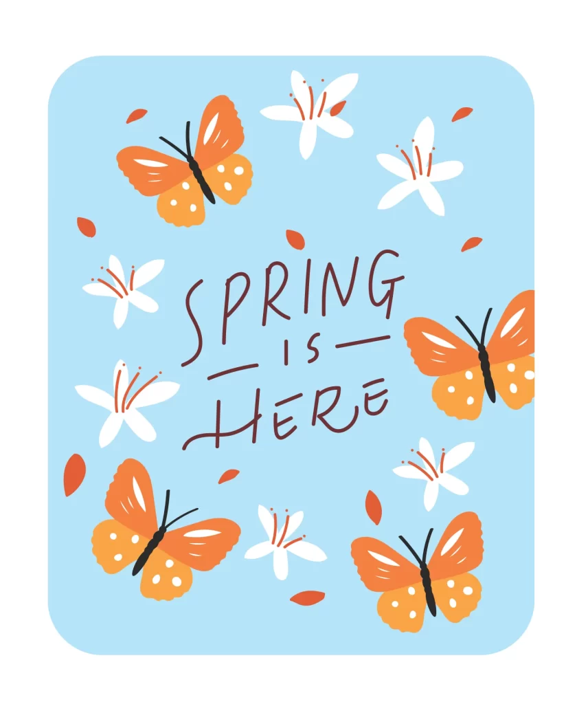 Butterfly flower spring vector illustration