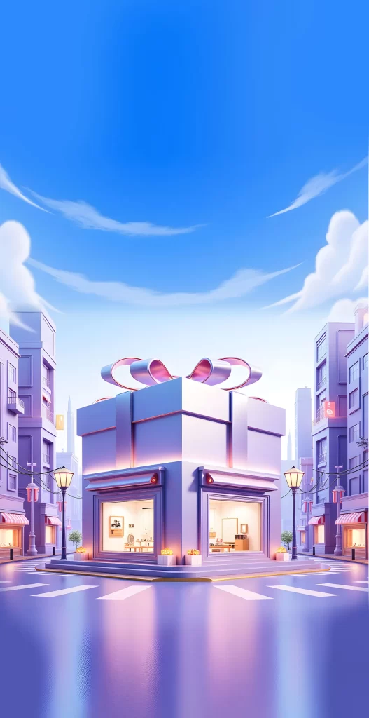 Gift box 3D Scene background
