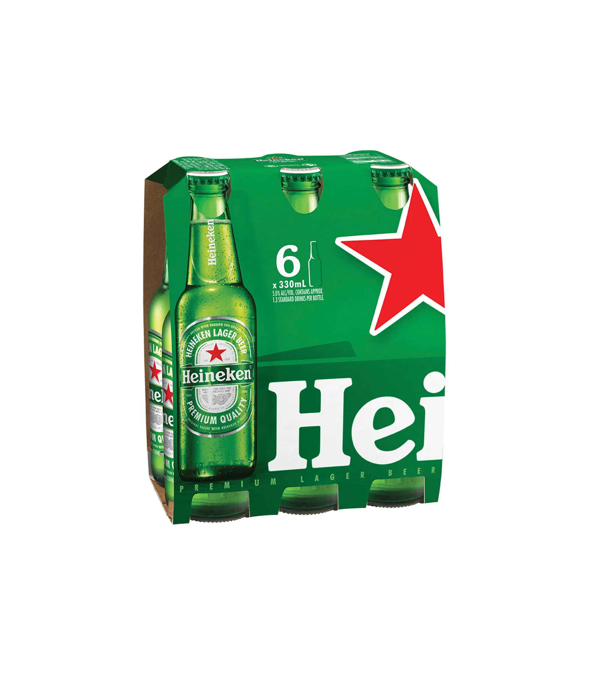 Heineken Lager Beer Bottle Six Pack Packaging