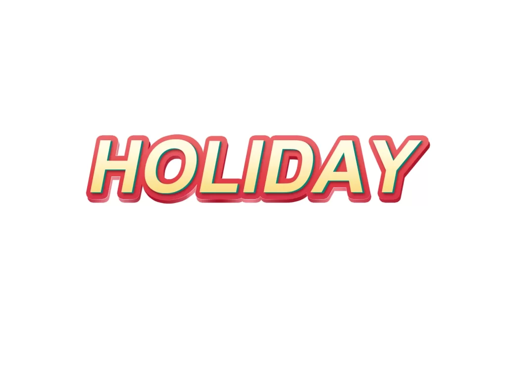 Holiday 3D typography PSD
