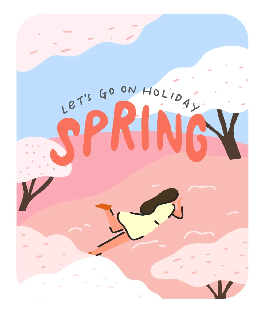 Outdoor holiday spring vector illustration