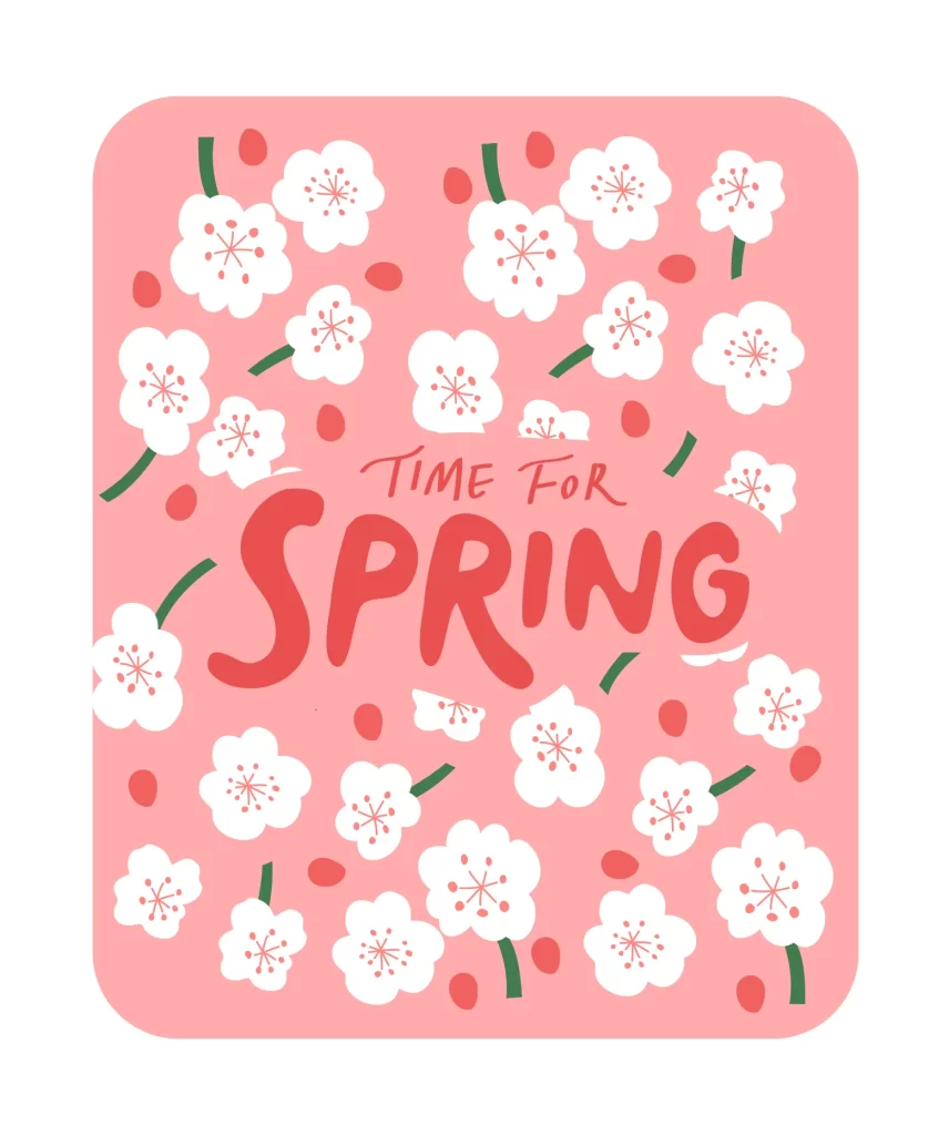 Time for spring flower Cherry Blossoms vector illustration