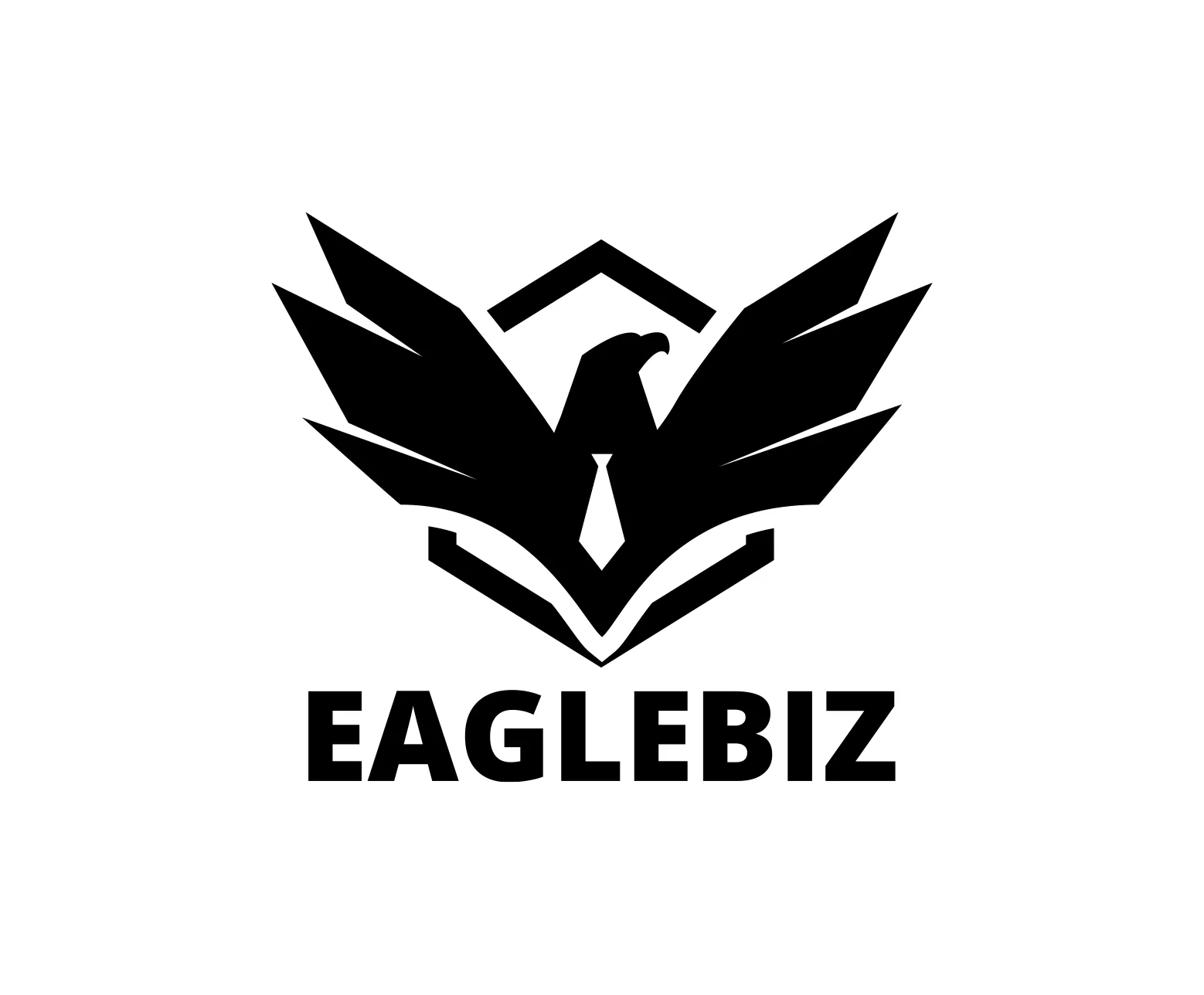 Eaglebiz Design black and white eagle vector logo