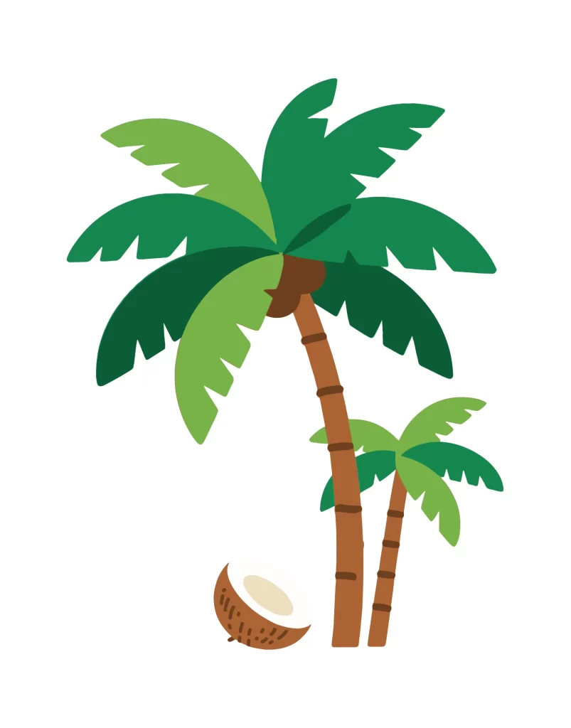 cartoon coconut tree vector illustration