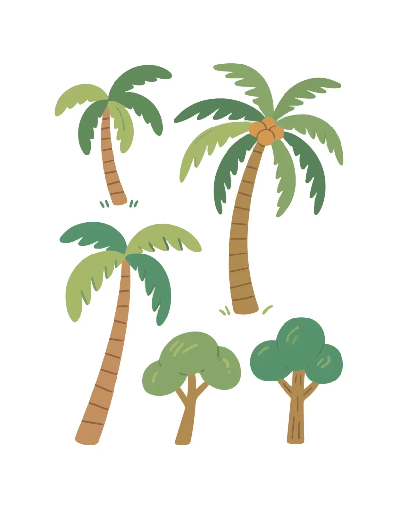 cartoon coconut tree vector illustration