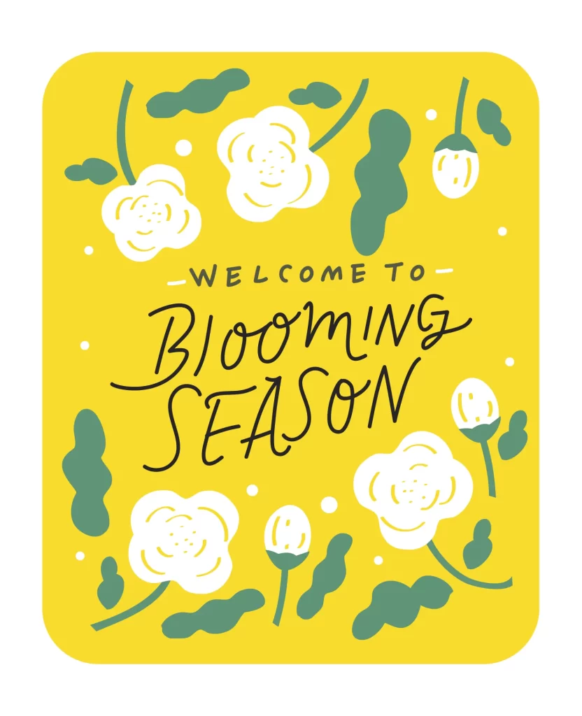 flower blooming spring season vector illustration