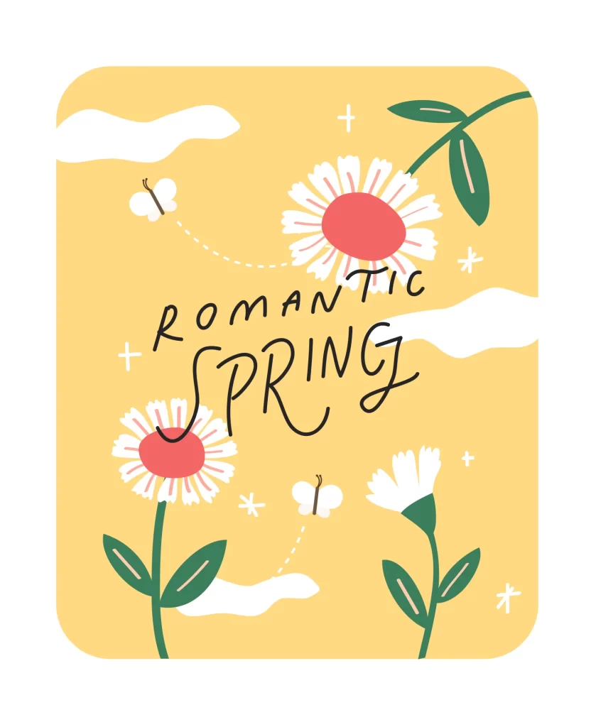 flower romantic spring vector illustration