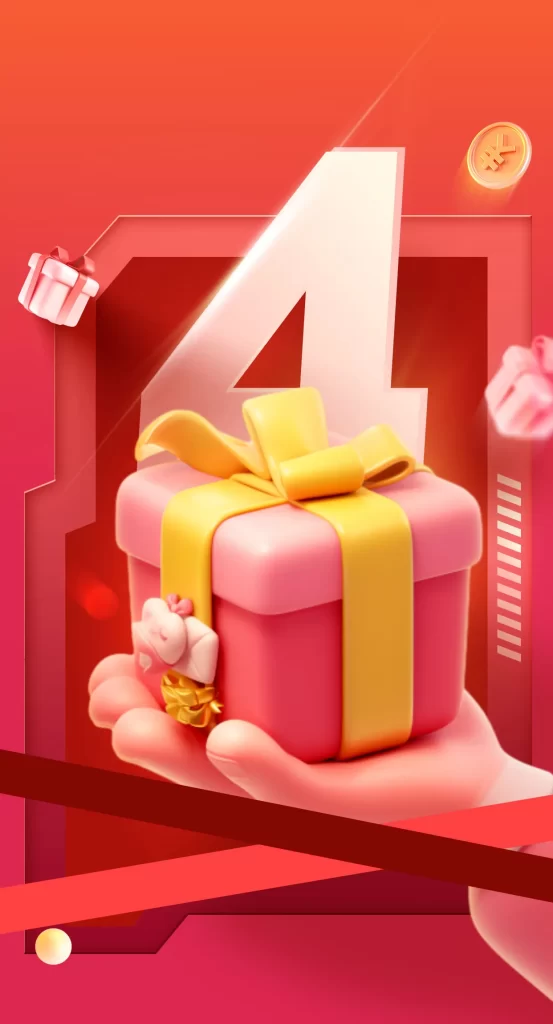 gift box 3D four hand