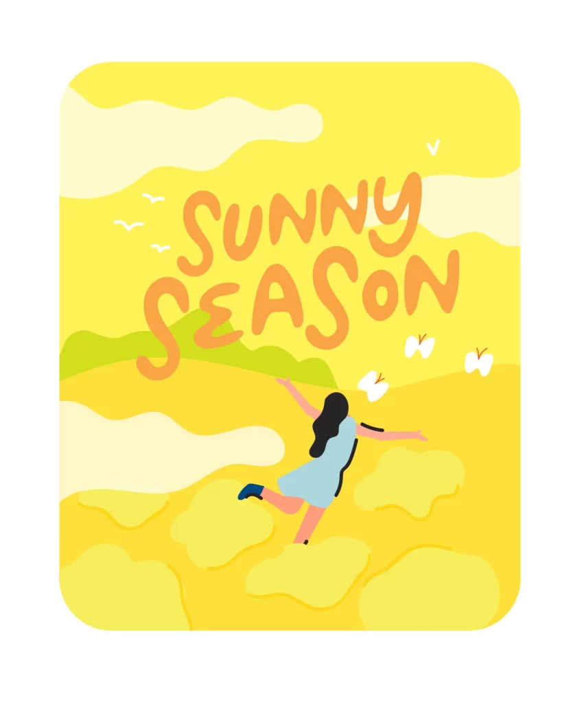 happy sunshine summer sunny season vector illustration