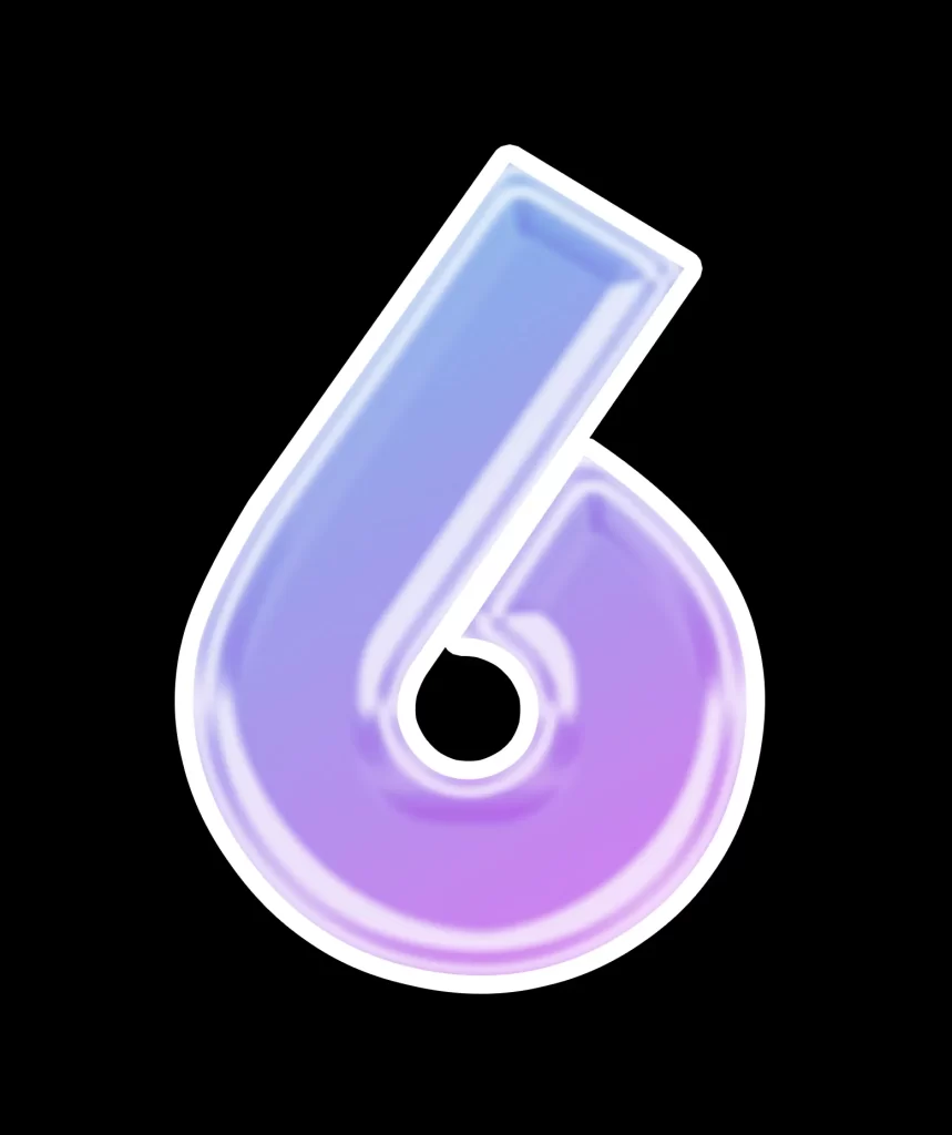 number 6 3D psd