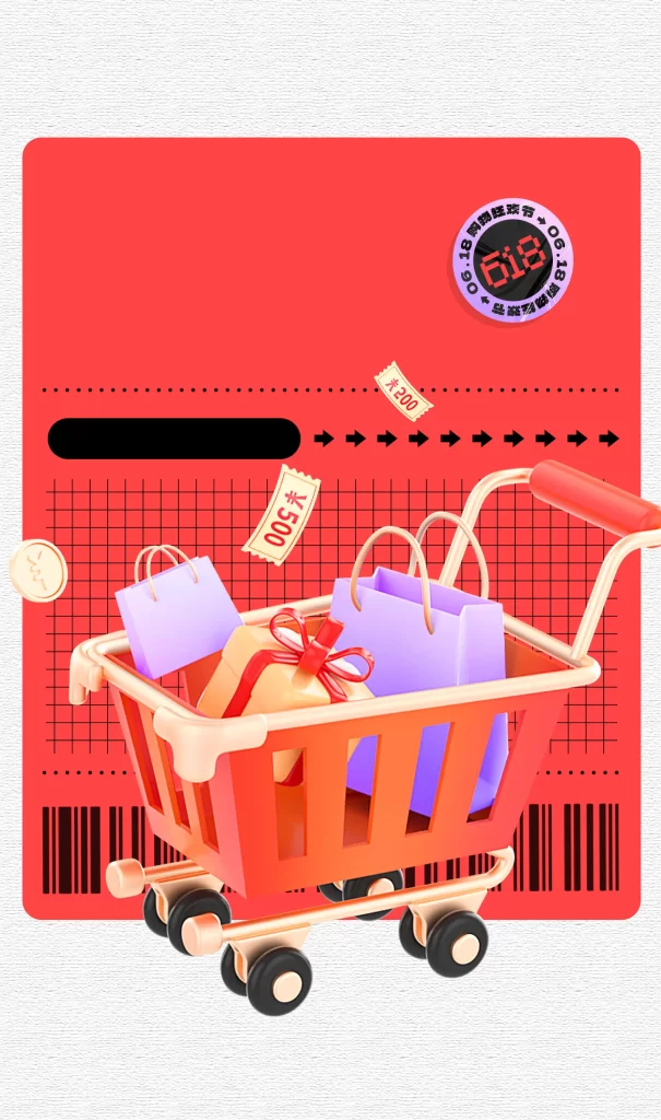 shopping cart 3D PSD