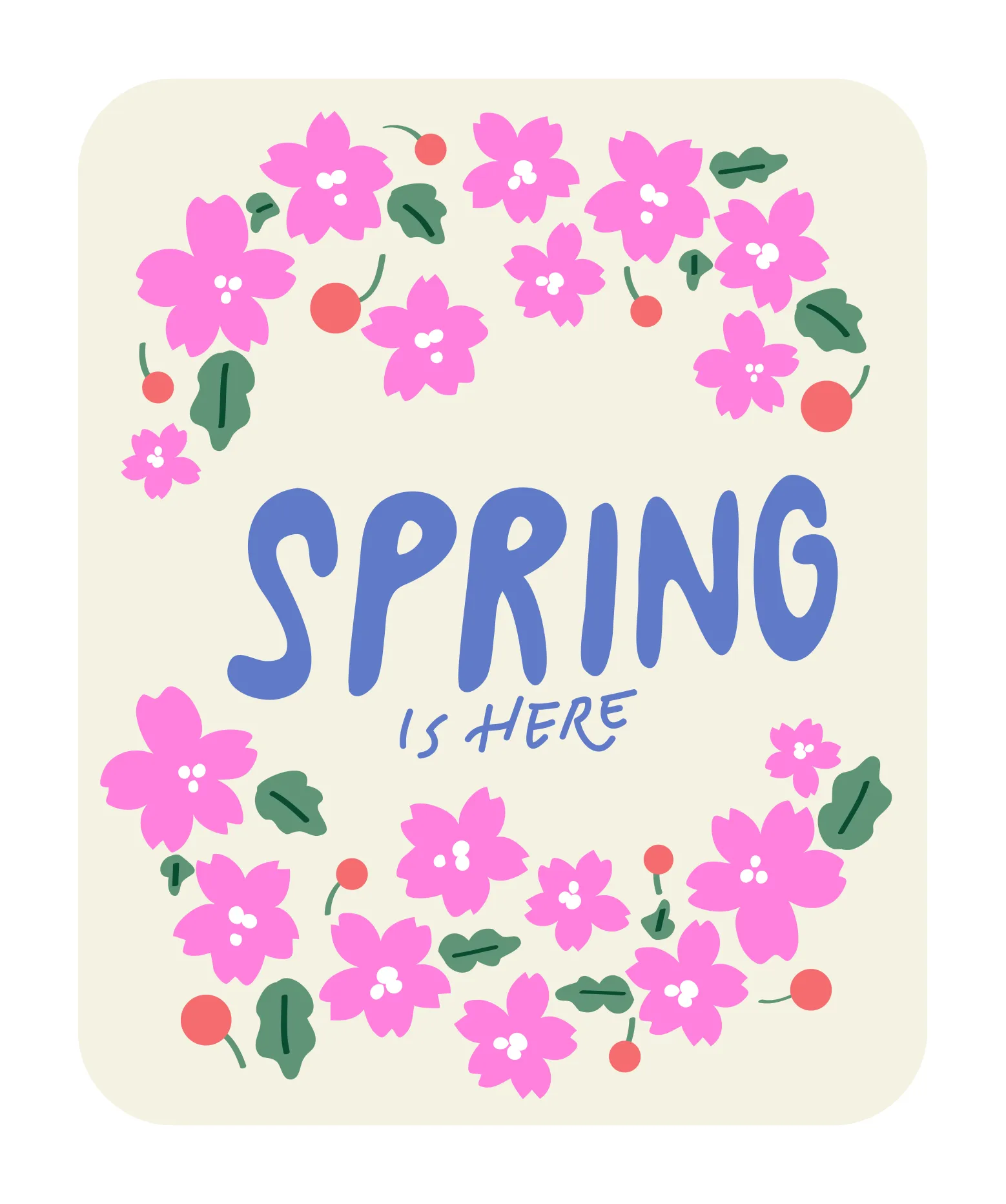 Spring flowers wreath vector illustration