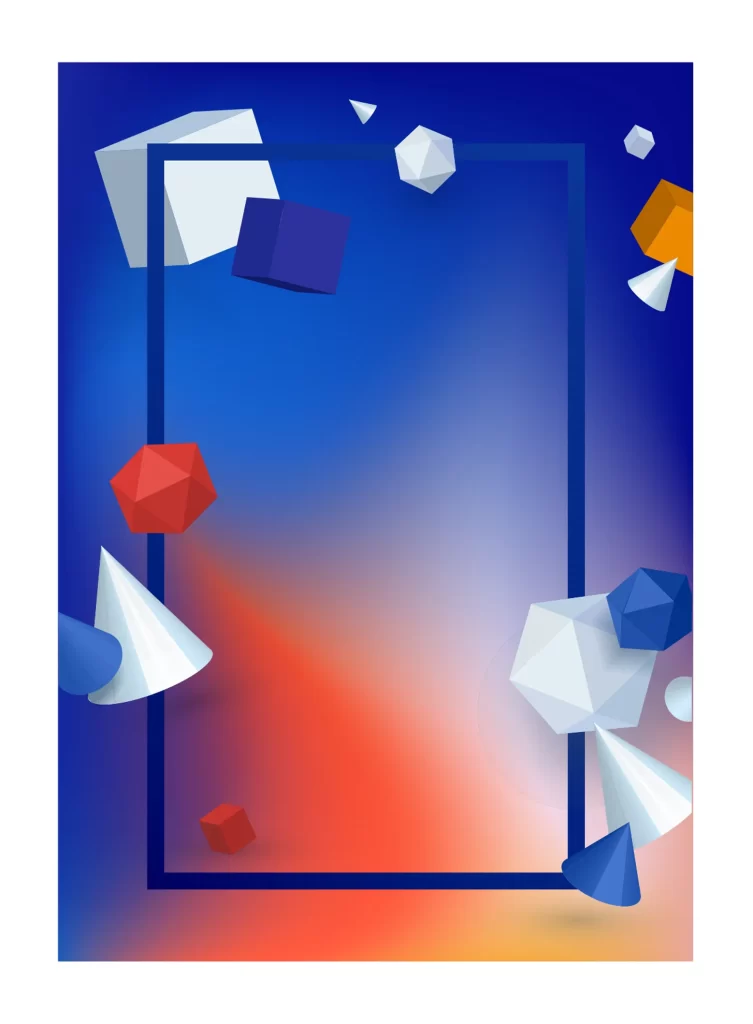 vector background Gradient 3D geometry frame
