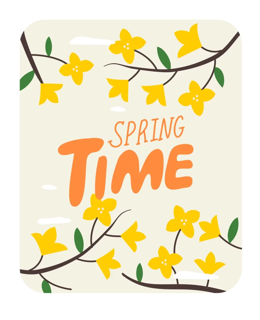 yellow flower spring time vector illustration