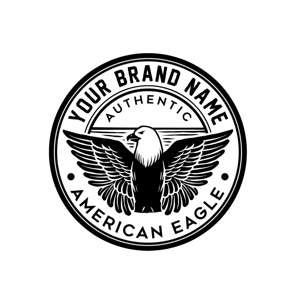 American eagle round logo vector