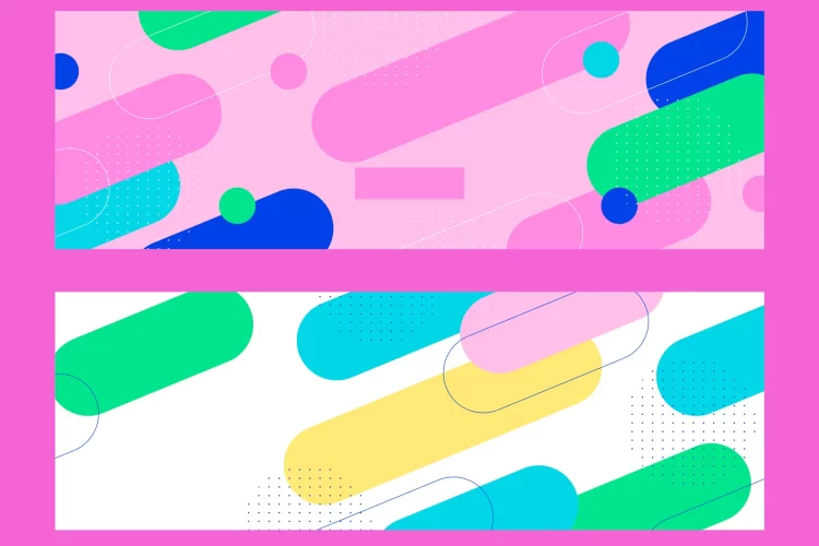 Gropicture Background Vector Banner Colorful Color Shape Block