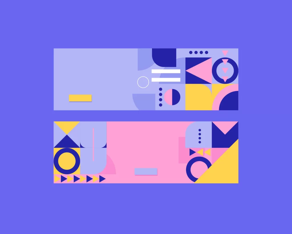 banner background colorful color shape block vector
