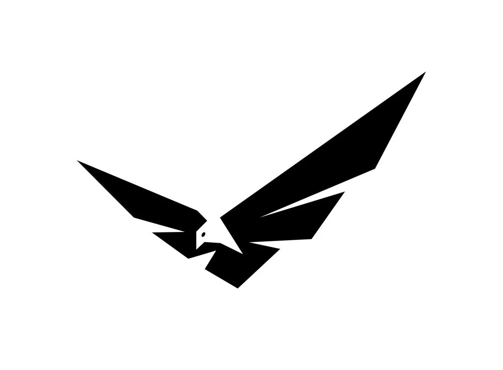 black logo vector eagle flying