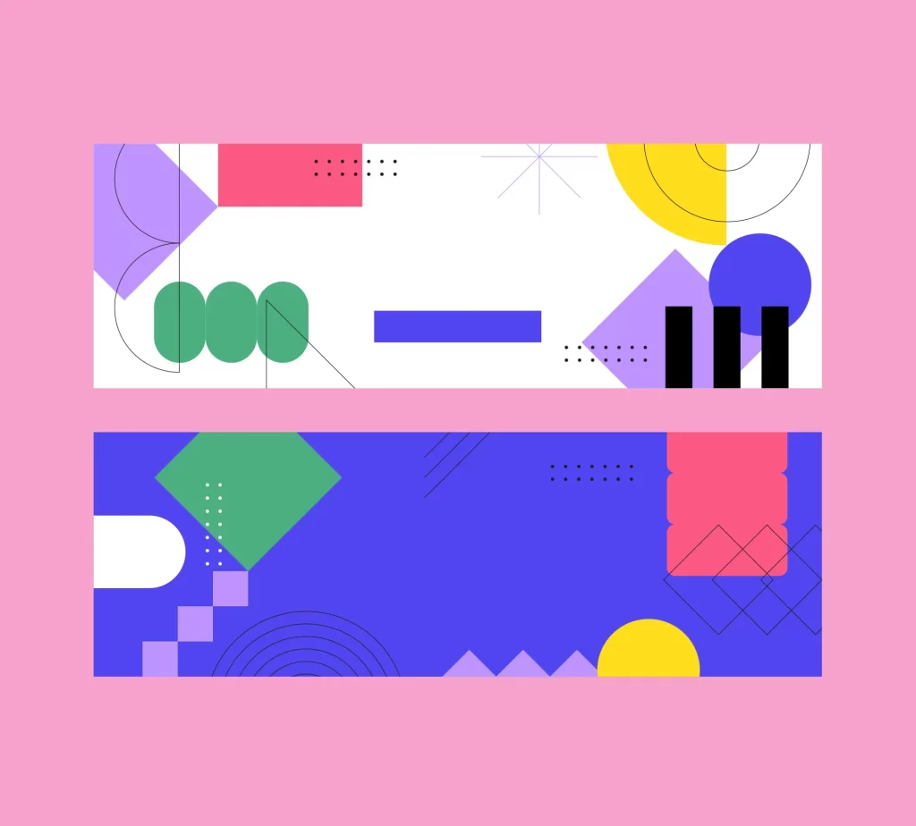 colorful color block shape vector background banner