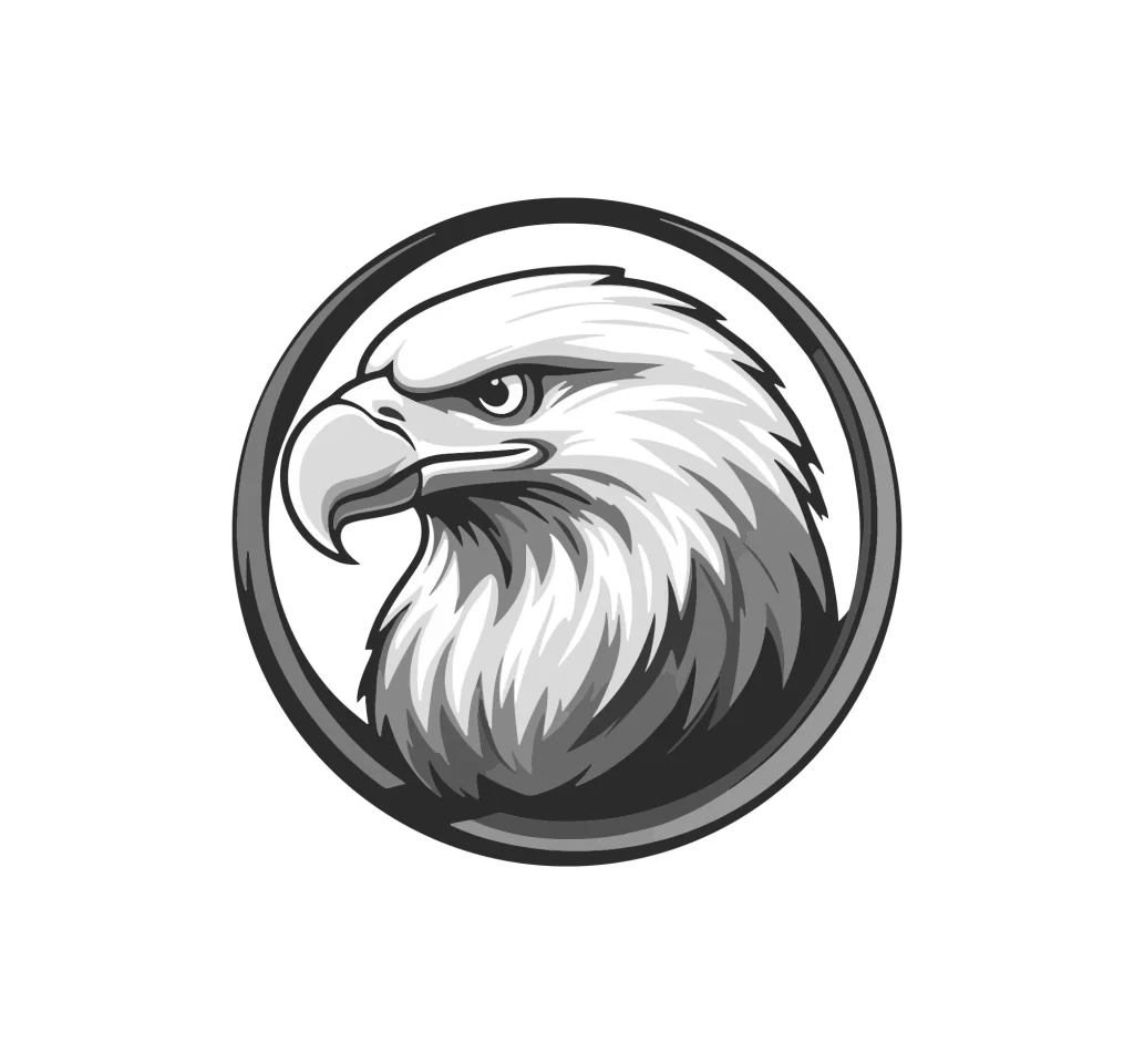 eagle head vector illustration round