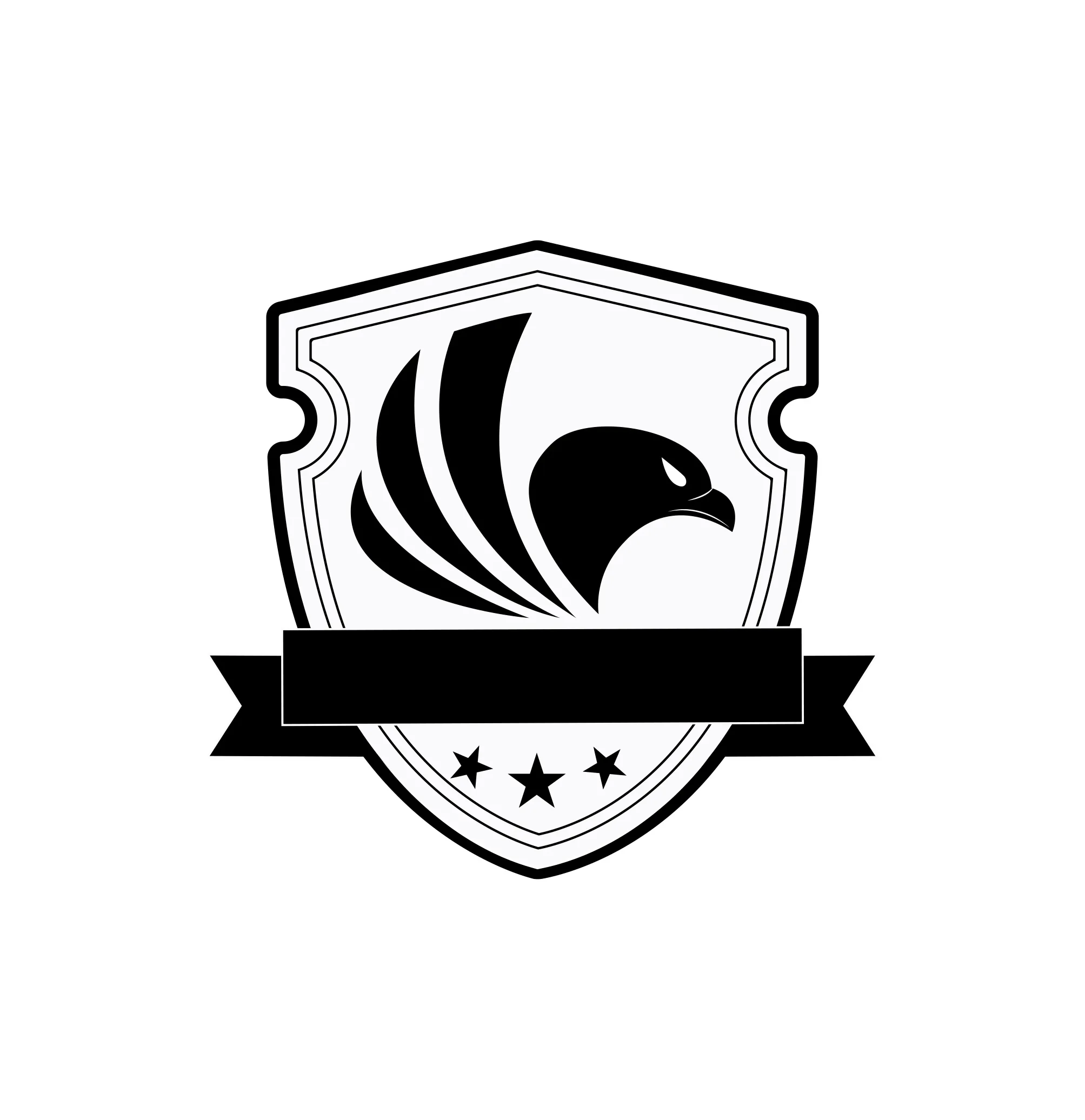 Eagle Shield Crest Design black and white eagle vector logo