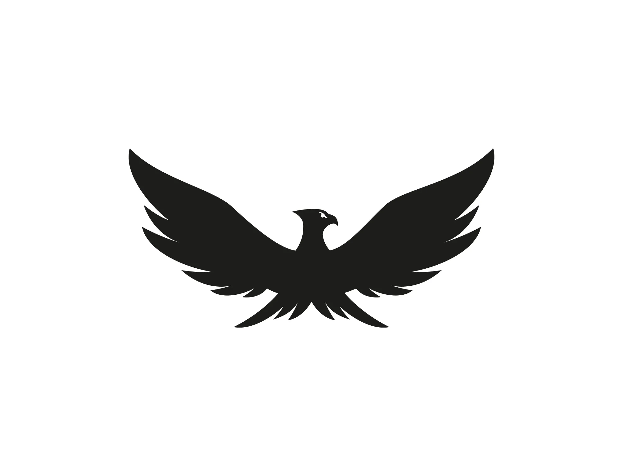 Eagle Wings Open Design black and white eagle vector logo