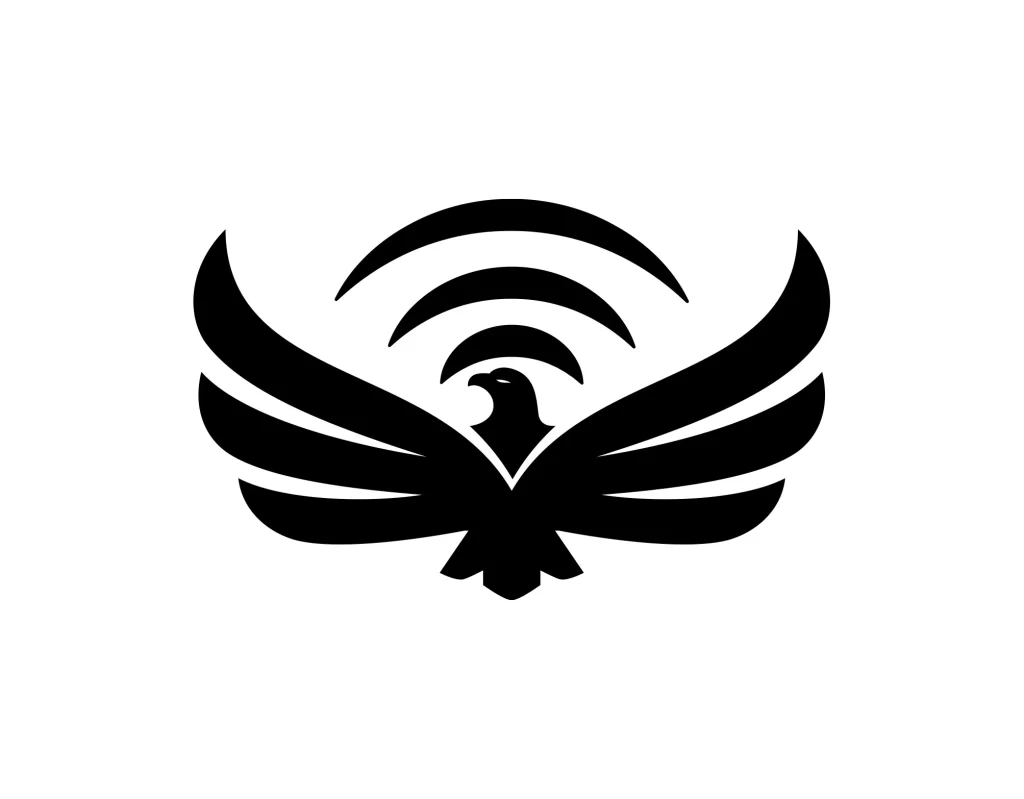 eagle vector logo black wifi