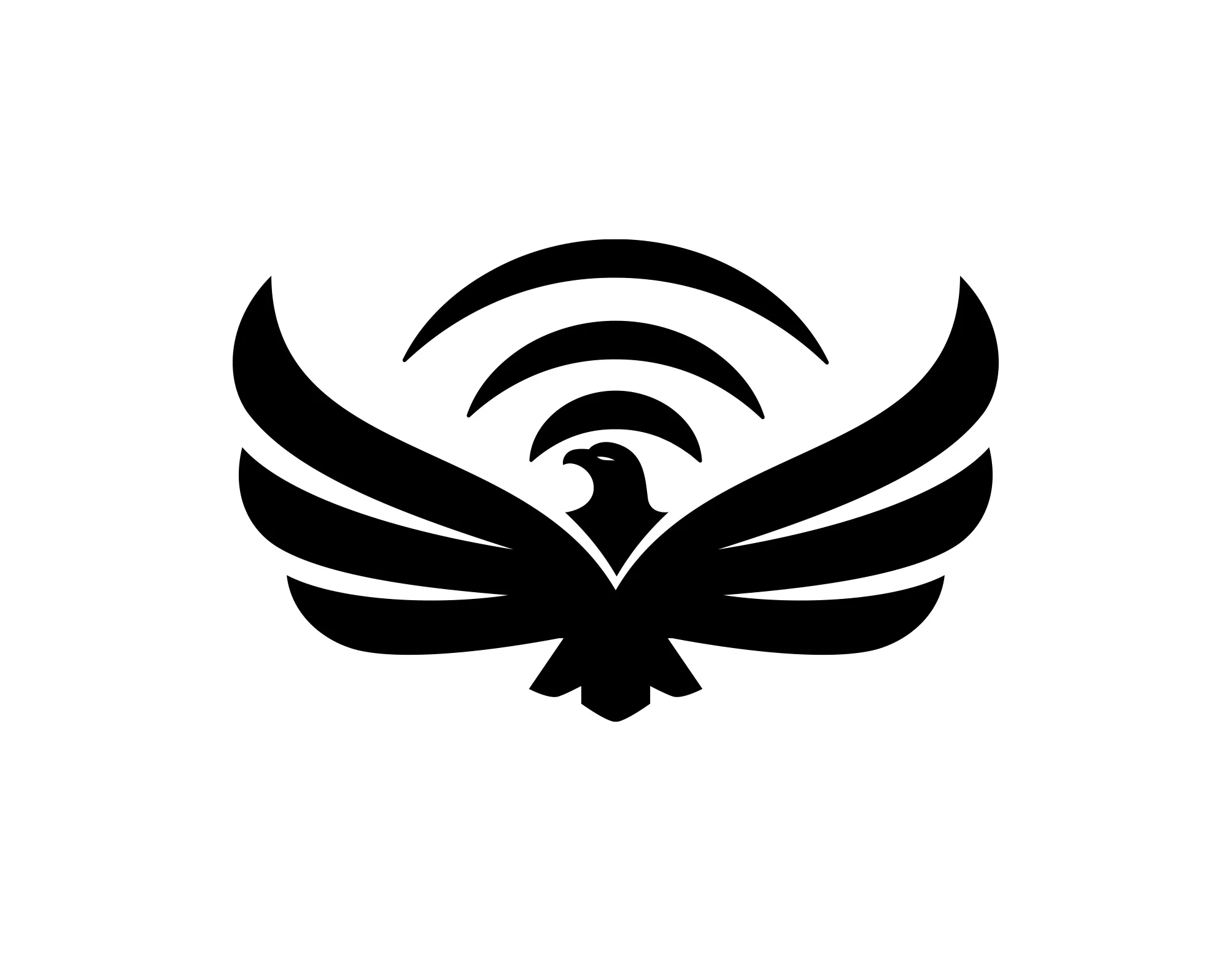 Eagle Wifi Design black and white eagle vector logo