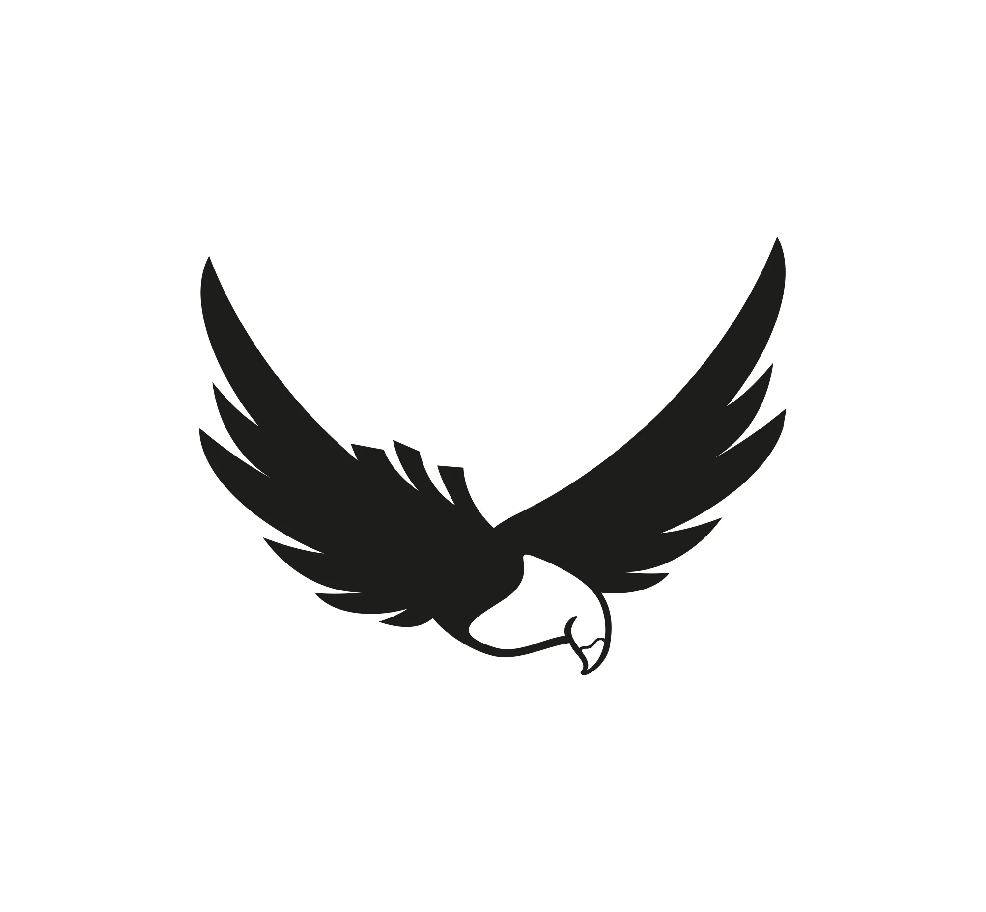 Eagle Flying Silhouette Design black and white eagle vector logo