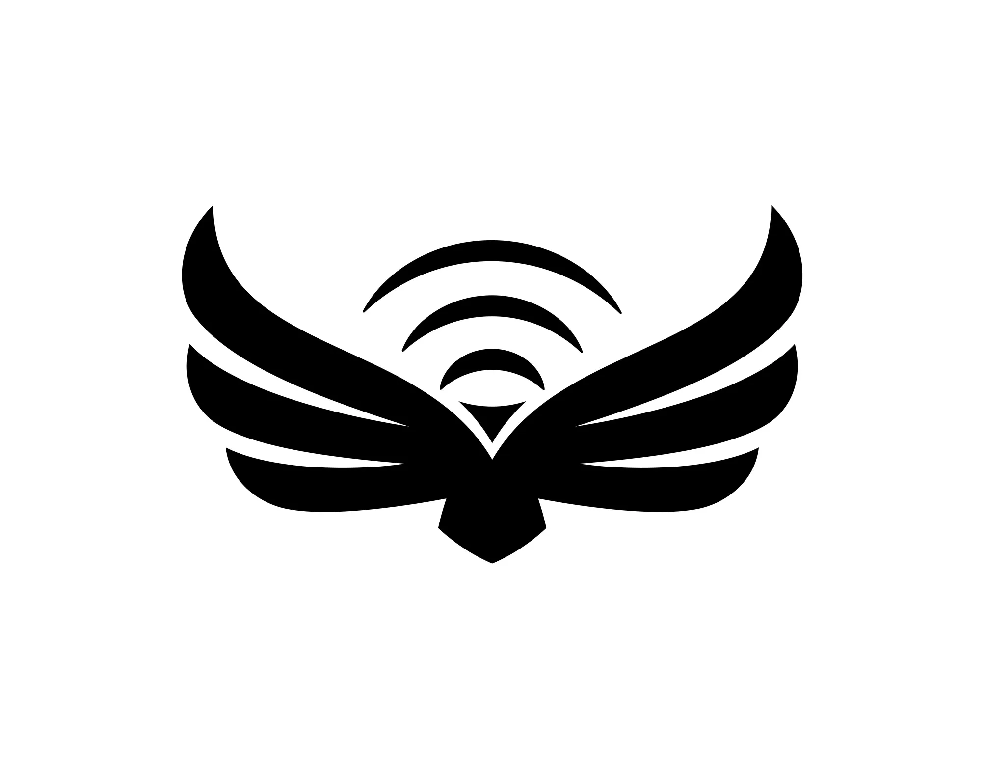 Winged Eagle Design black and white eagle vector logo