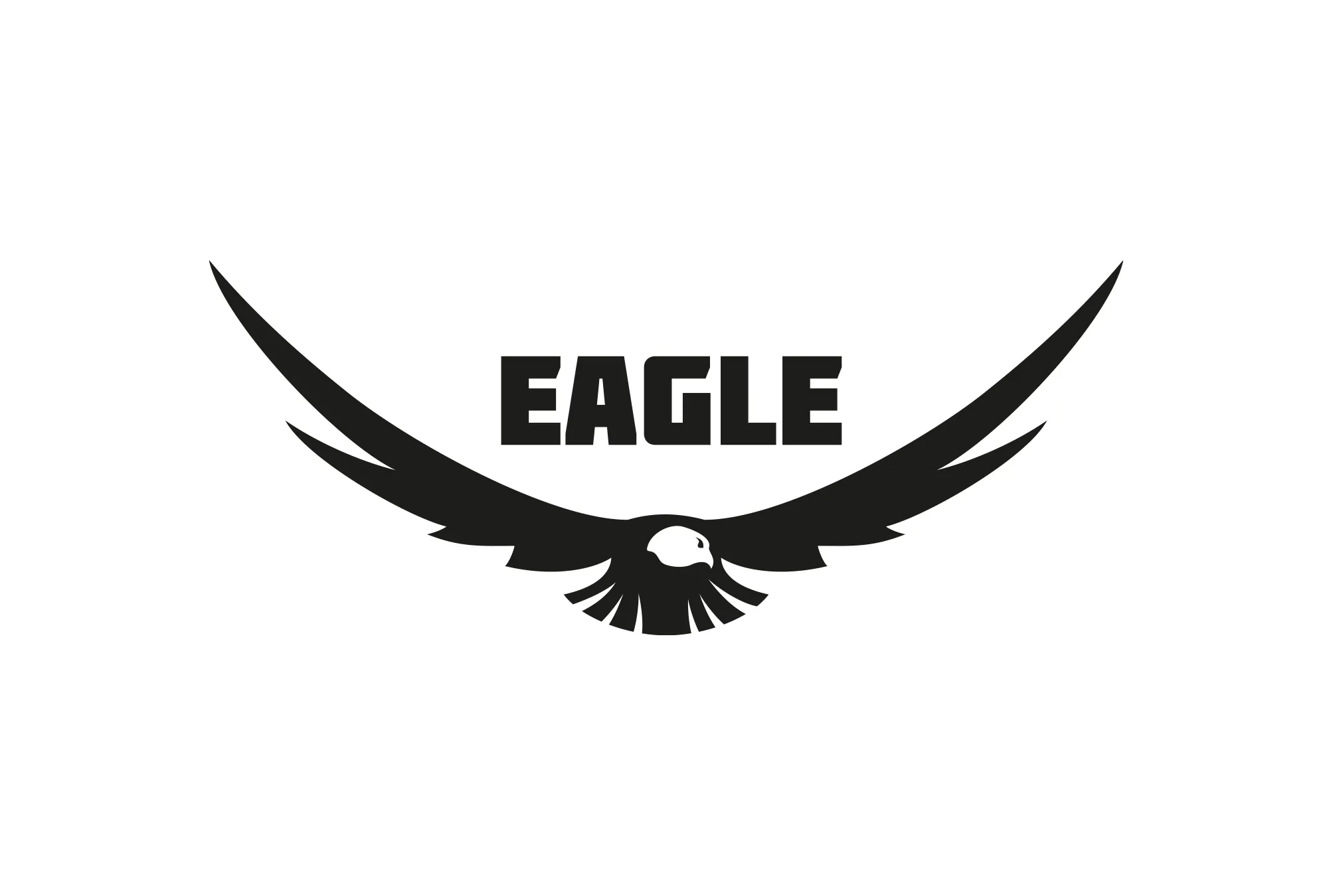 Flying Eagle Design black and white eagle vector logo