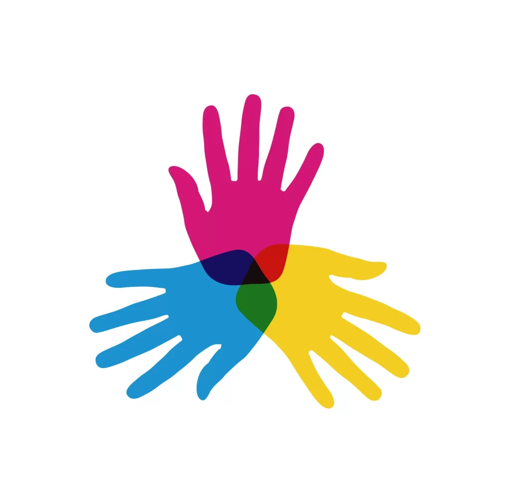 hand color Palm Print vector logo