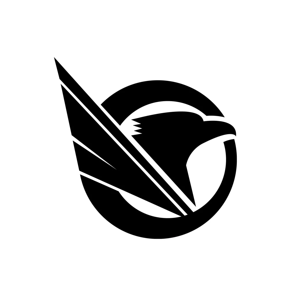 head round logo vector eagle