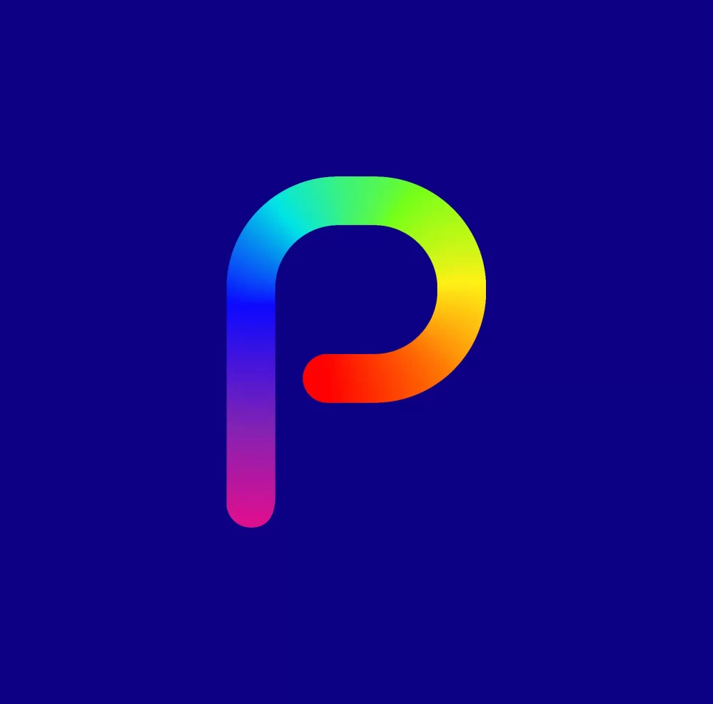 letter P Gradient typography logo design