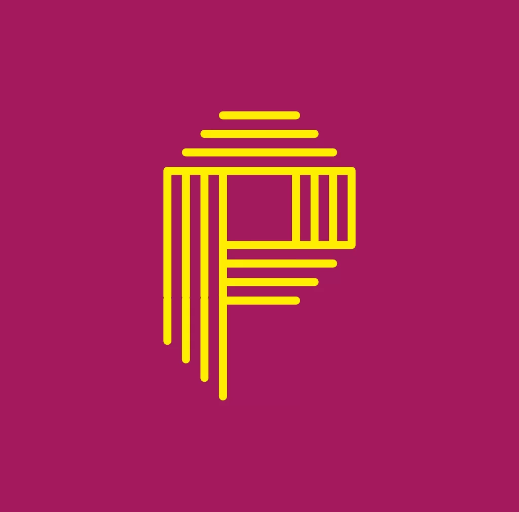 letter P vector lines logo