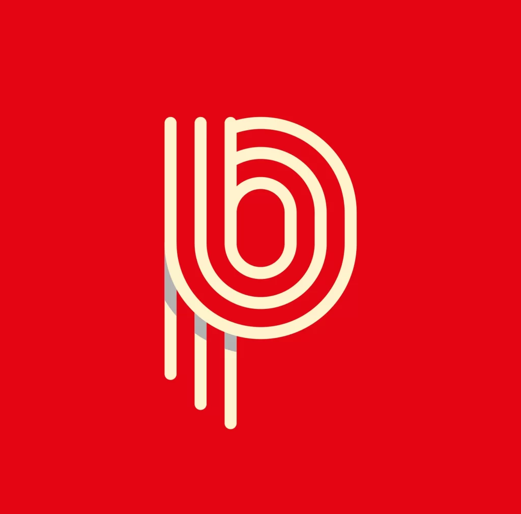 letter p lines typography design