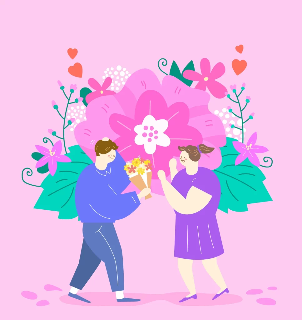 love lover flower vector illustration date
