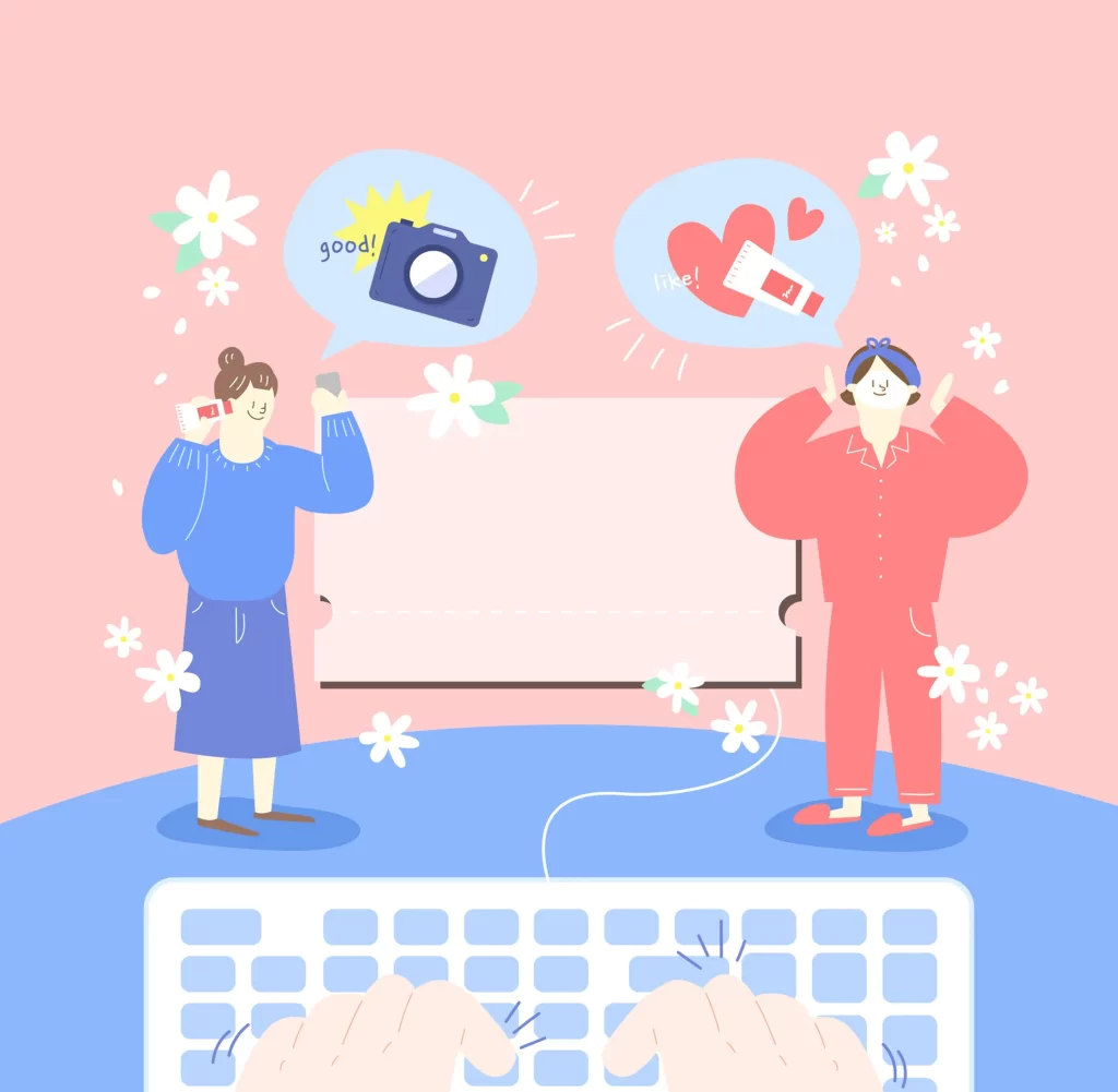shopping E-commerce vector illustration like camera keyboard