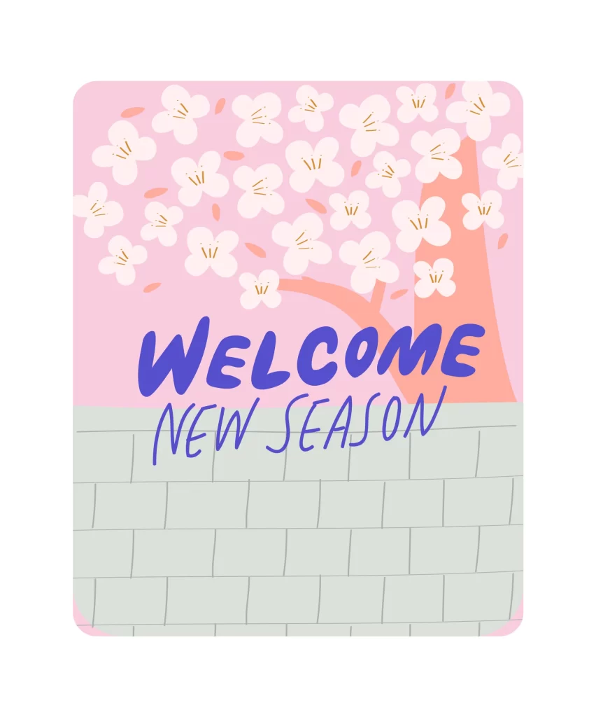 tree Sakura vector illustration wall