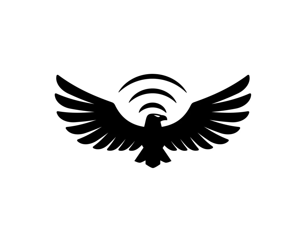 vector logo eagle wifi wing