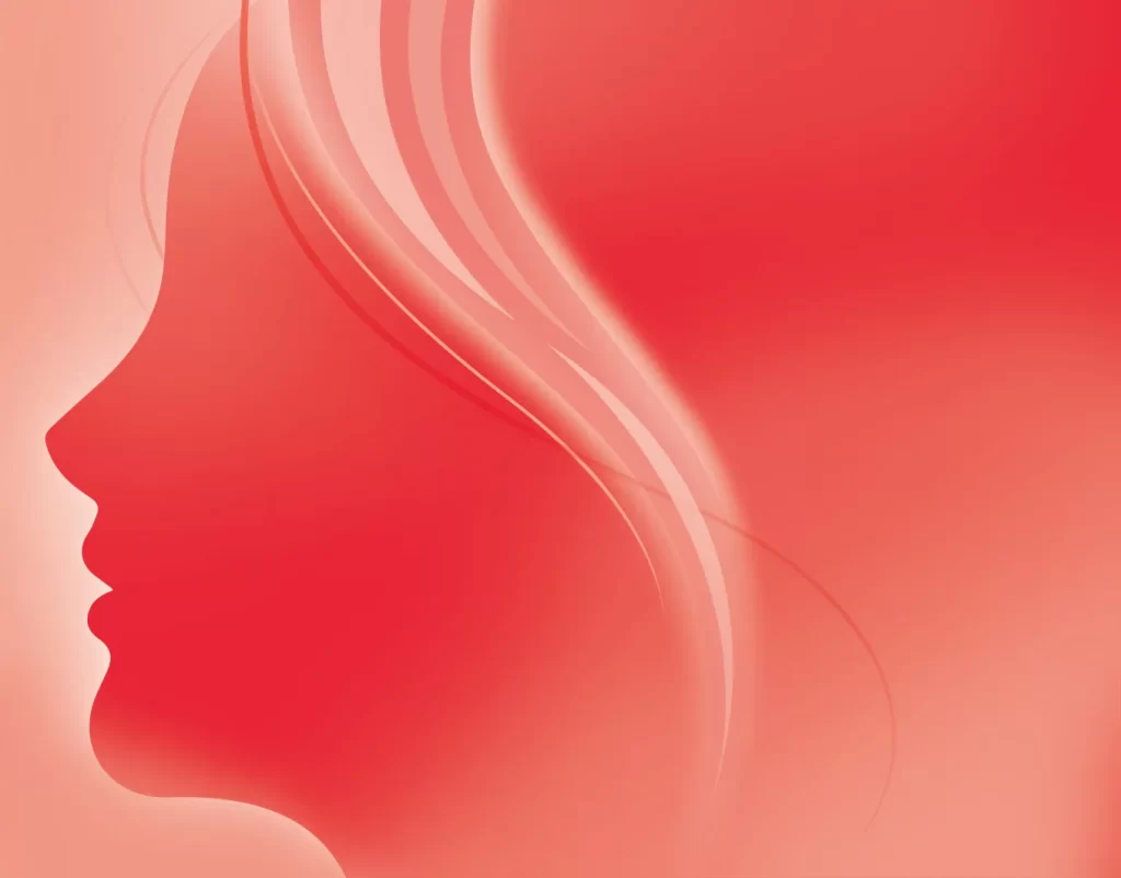 woman Silhouette head red lady face PSD