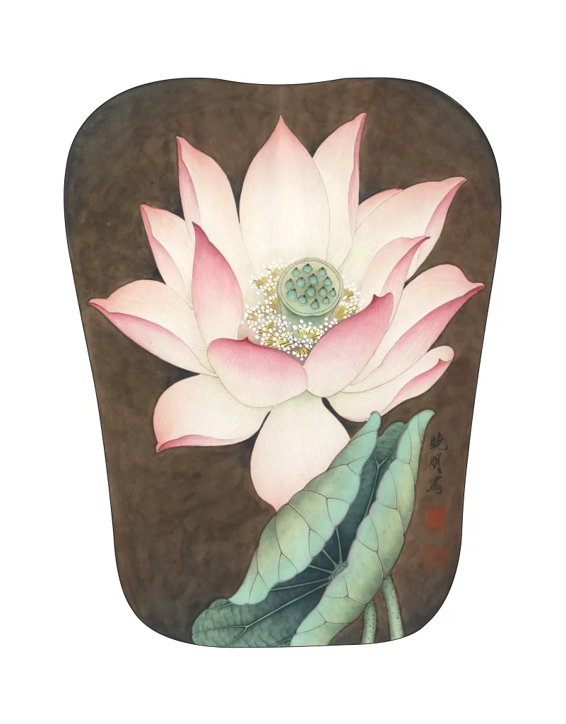 Chinese ink painting lotus leaves