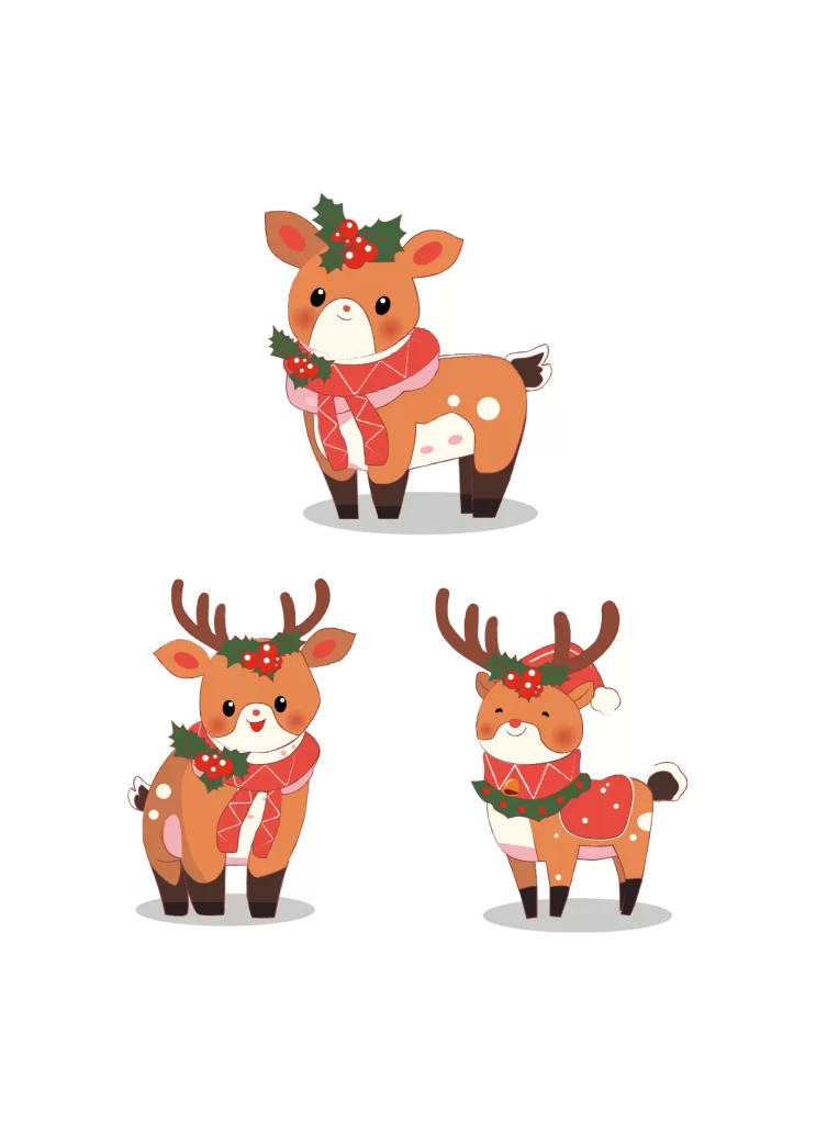 Christmas deer vector illustration cartoon