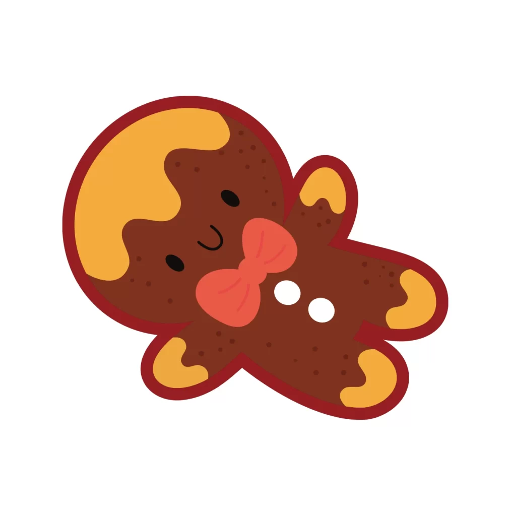 Christmas gingerbread man cartoon vector illustration