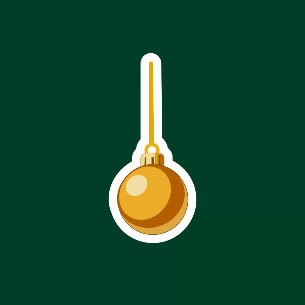 Christmas bauble golden ball vector illustration