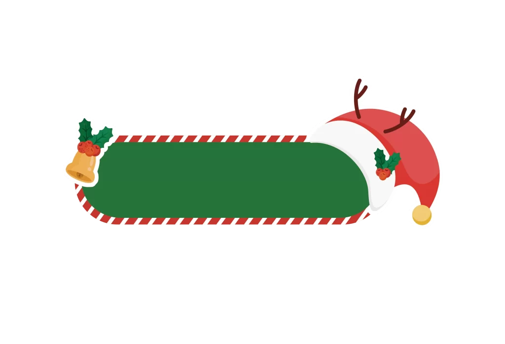 Christmas hat bell banner background vector