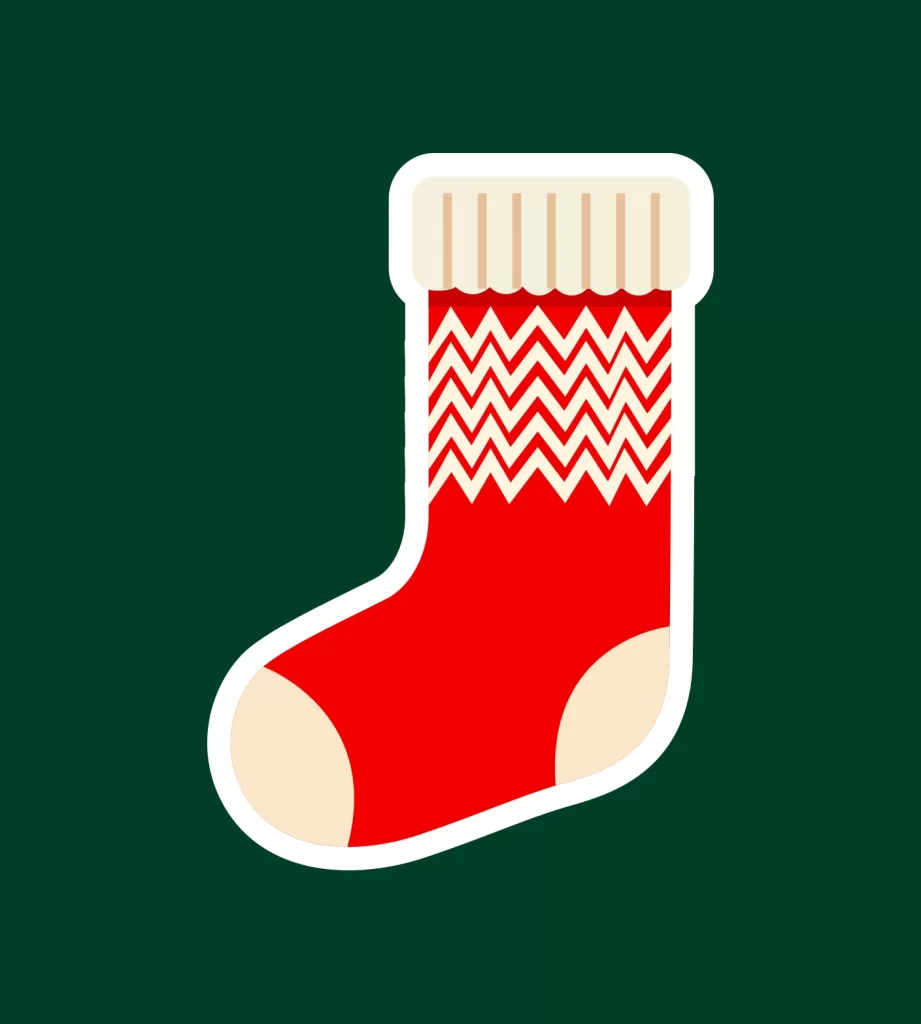 Christmas stocking sock vector illustration