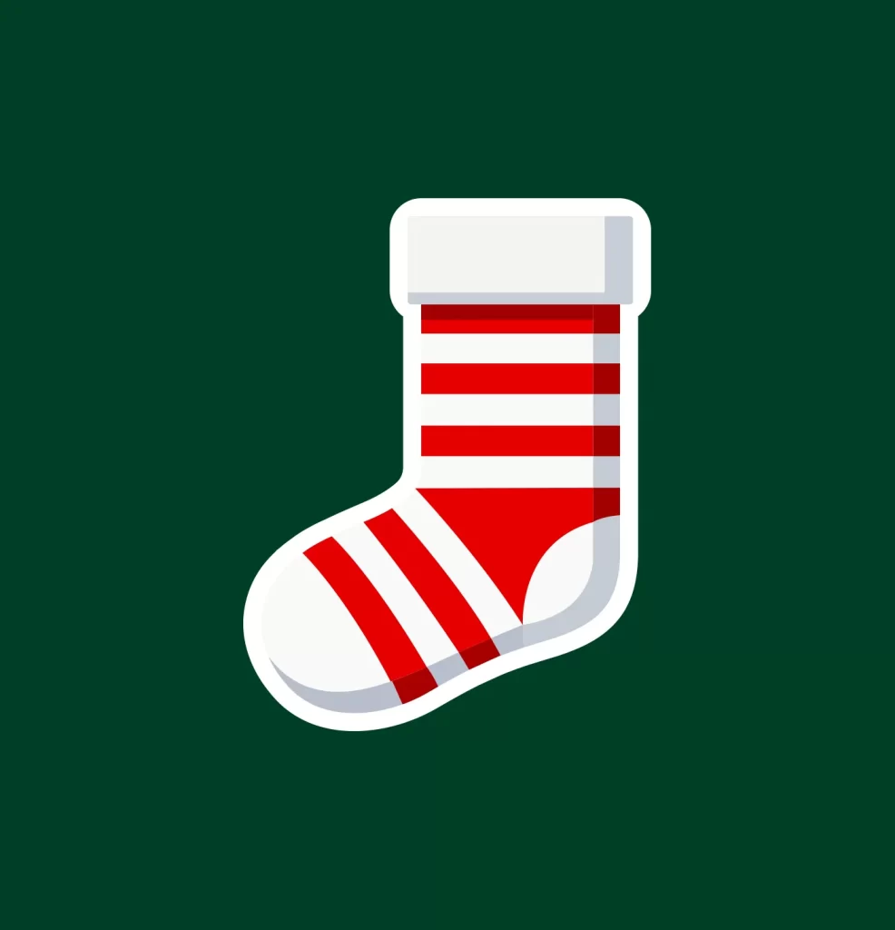 Christmas stocking sock vector illustration