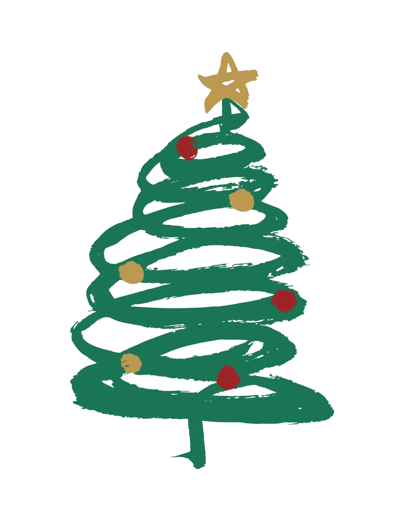 Christmas tree Hand drawn drawing vector illustration